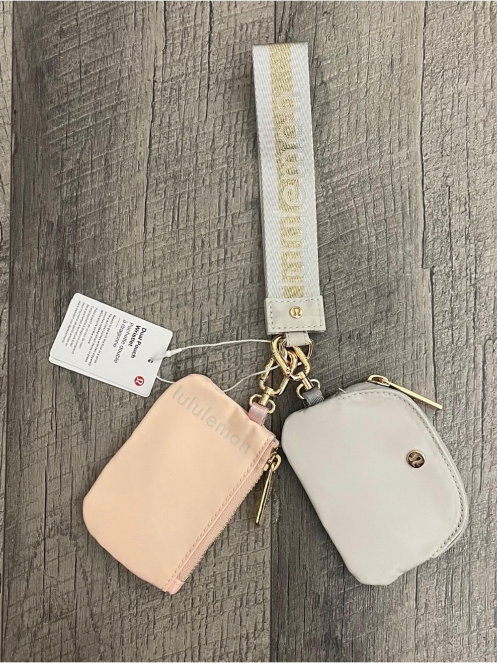 lululemon athletica Women’s Dual Mini Pouch Set in Blush and Cream